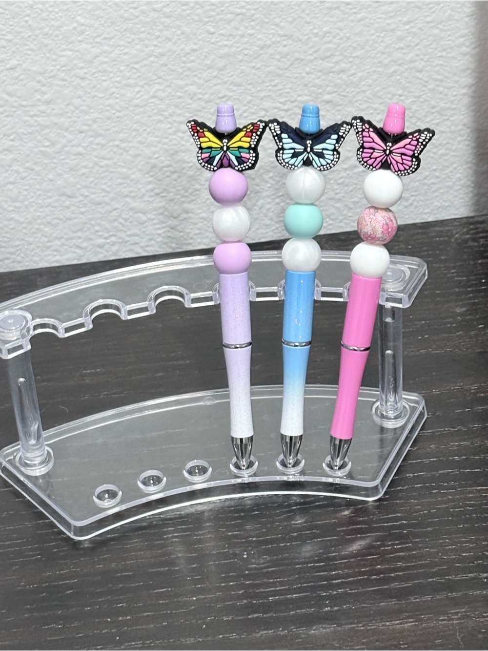 Handcrafted butterfly beaded pen